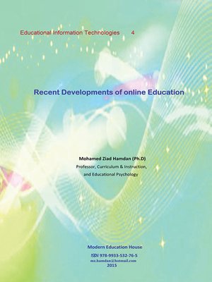 cover image of Recent Developments of Online Education